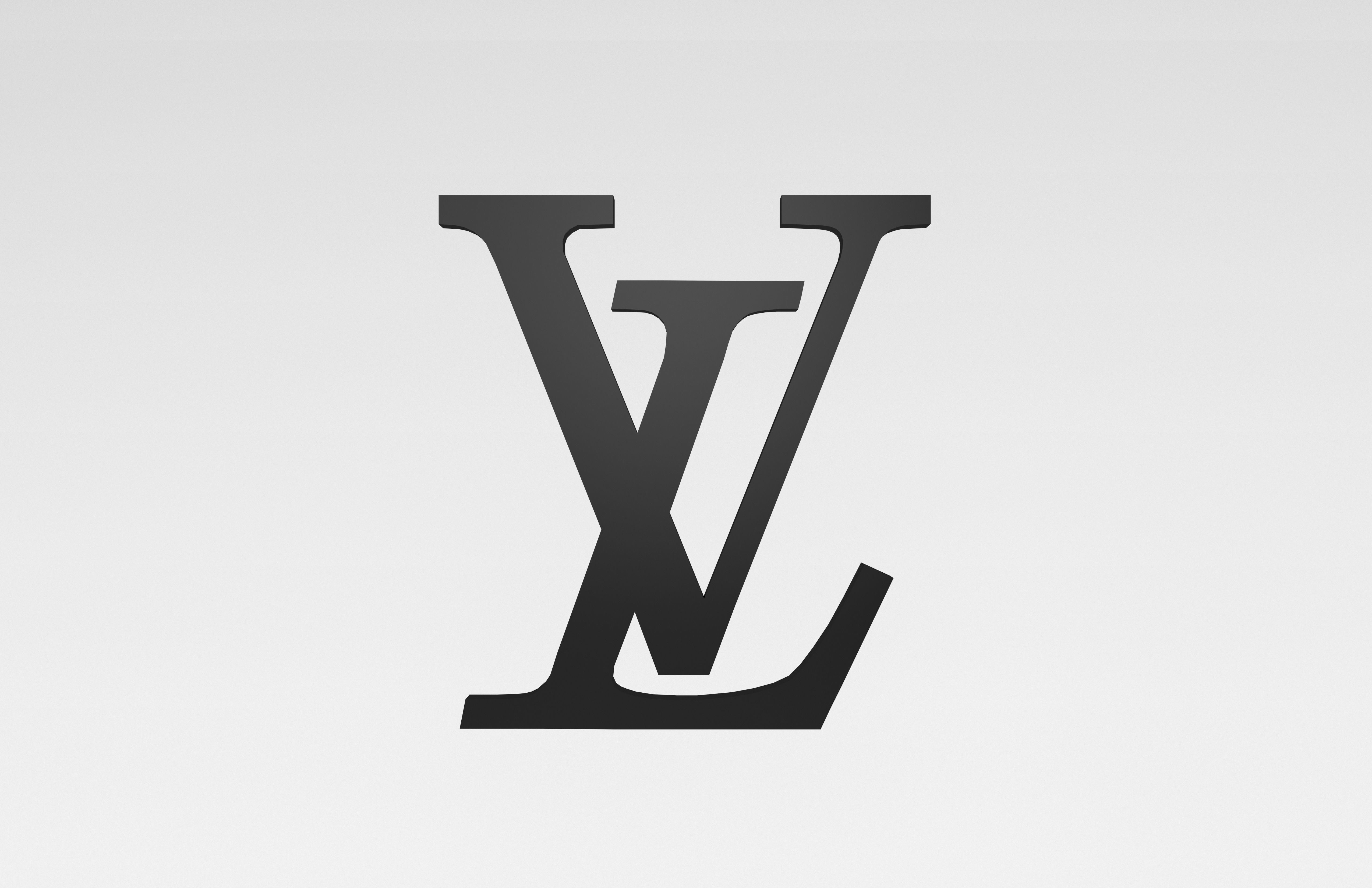 Louis Vuitton Logo v2 006 Free low-poly 3D model_2