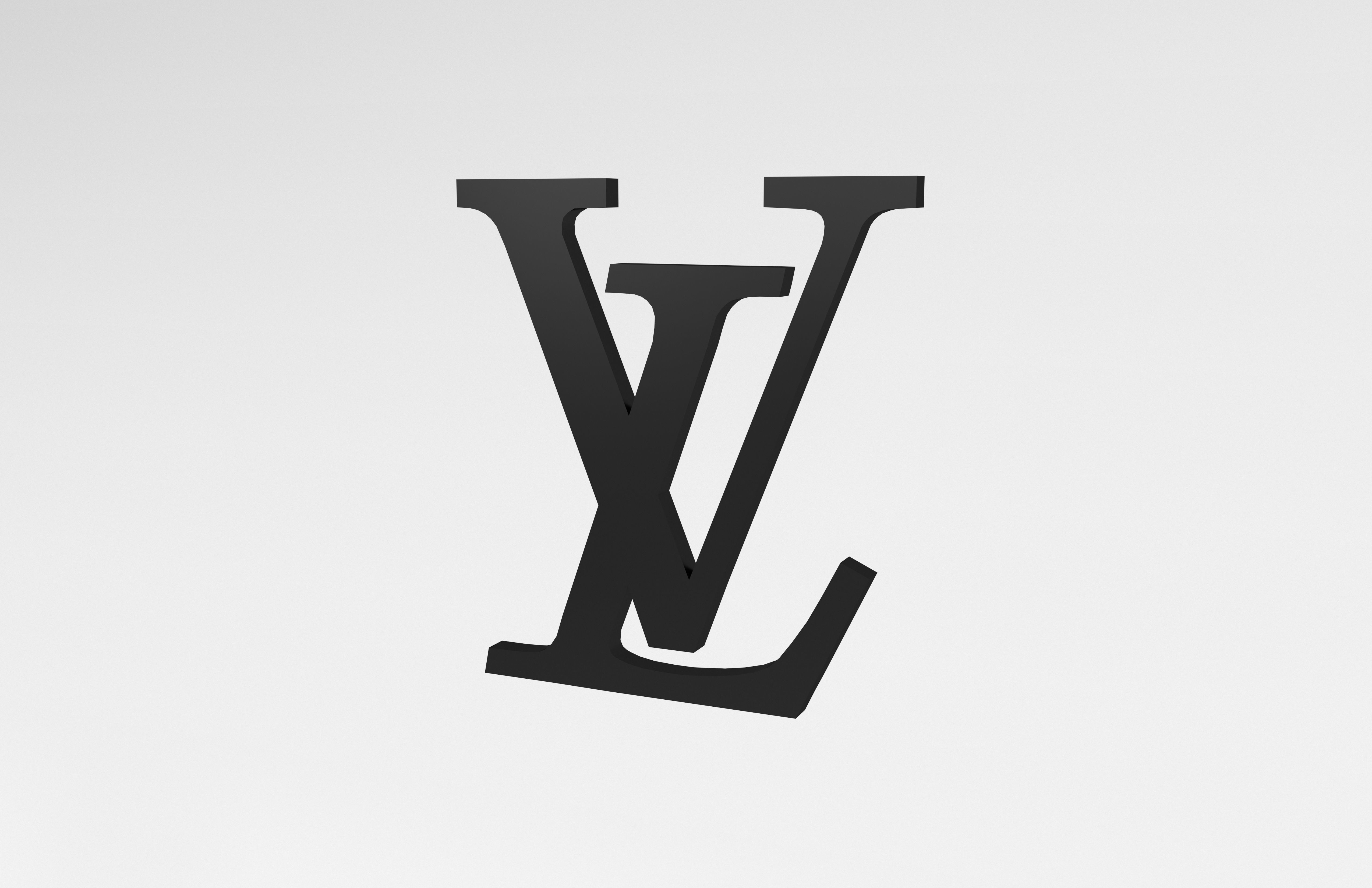 Louis Vuitton Logo v2 006 Free low-poly 3D model_3