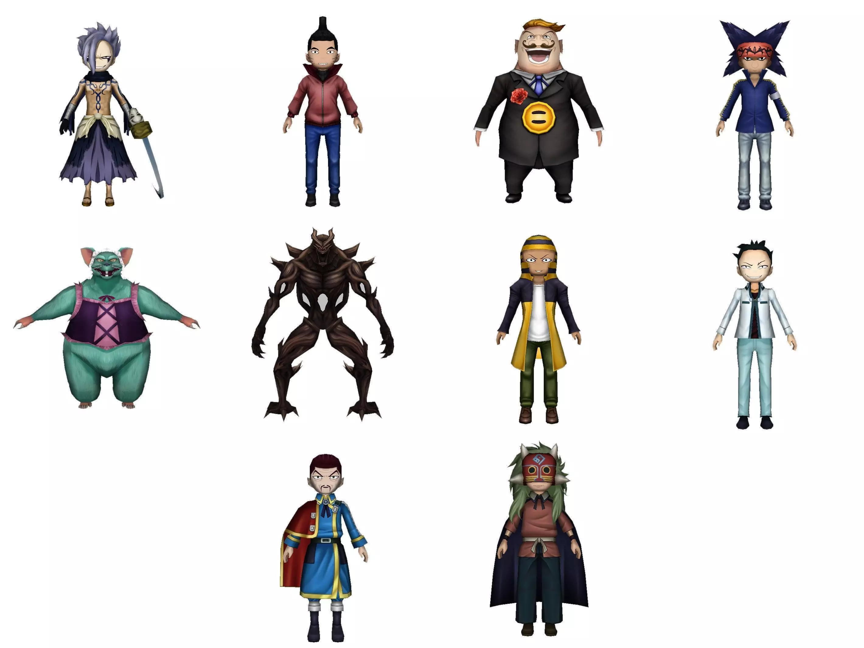 Collection Game ready pack 9 character from dragon quest Low-poly 3D model