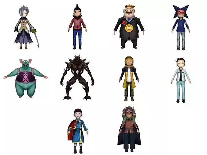 Collection Game ready pack 9 character from dragon quest