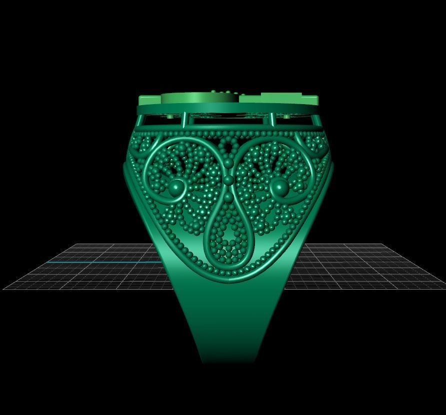 Man ring dollar filigree pattern  3D print model_4