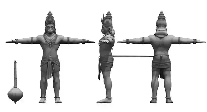 hanuman 3d model statue of lord shiva