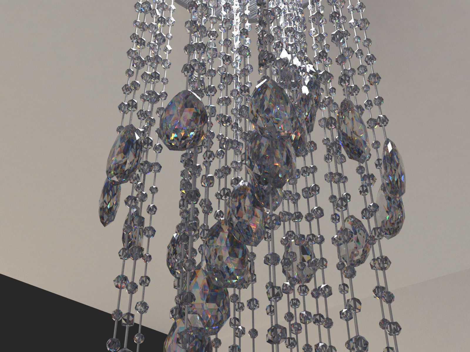 Modern Crystal Chandelier 3D model_2