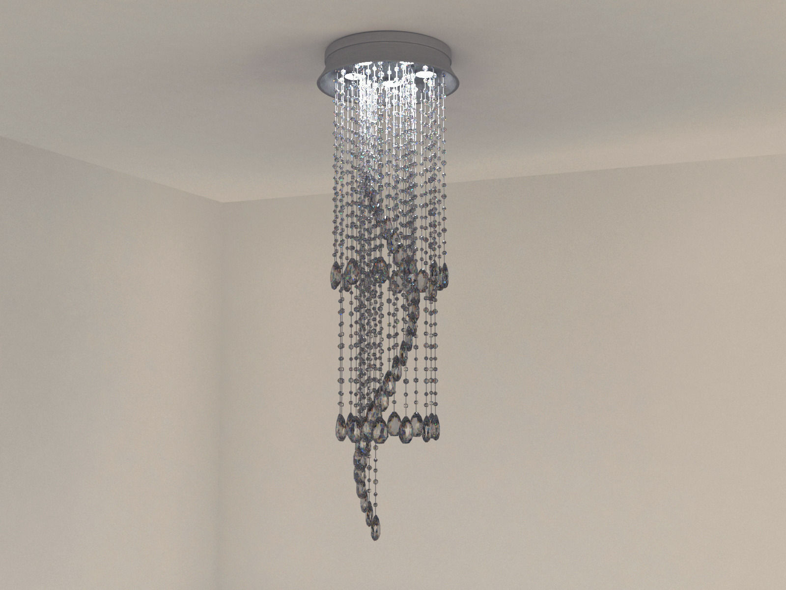 Modern Crystal Chandelier 3D model_1