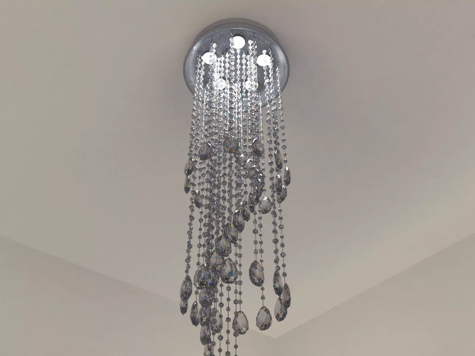 Modern Crystal Chandelier 3D model_0