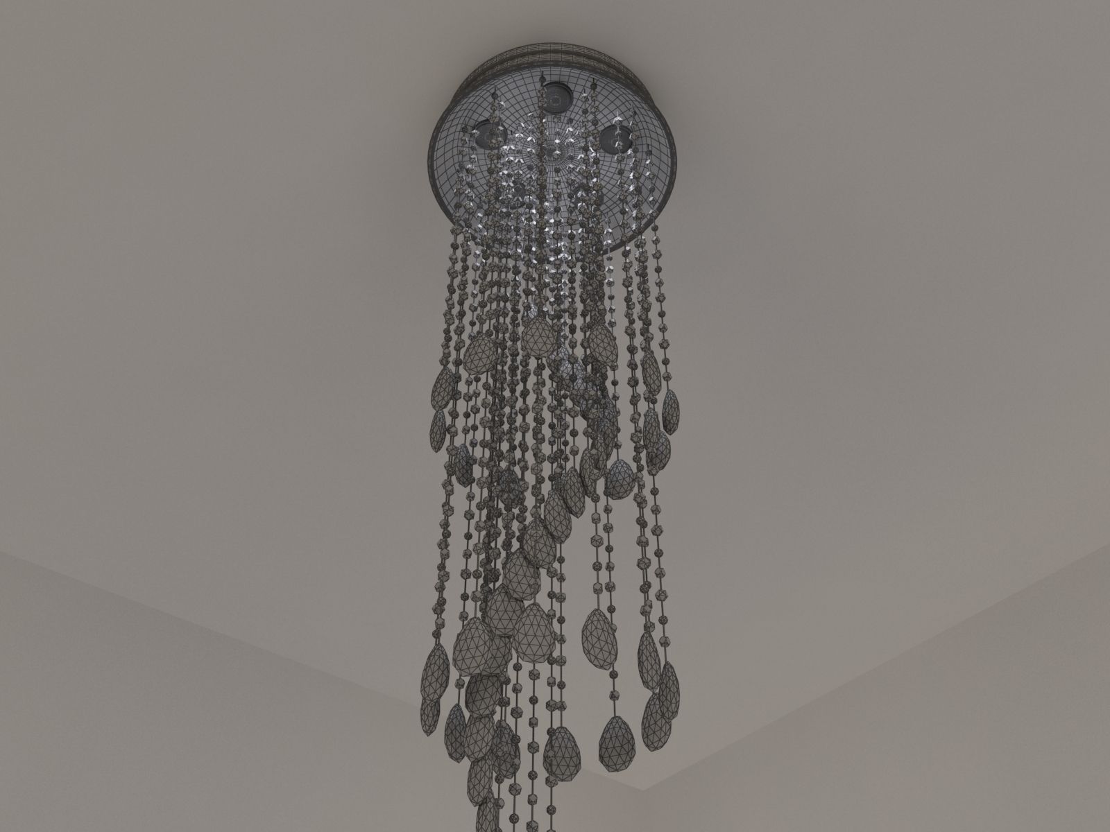 Modern Crystal Chandelier 3D model_3
