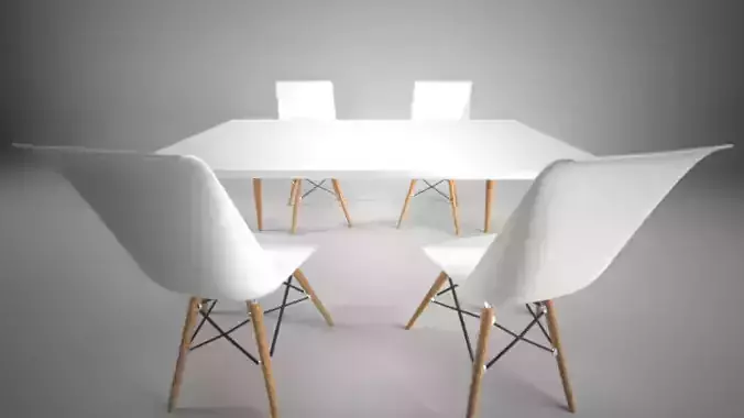 MODERN ELEGANT CHAIR AND TABLE 3D MODEL 3DS MAX VRAY