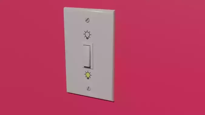 Light Switch 4 type of texture Low-poly 3D model