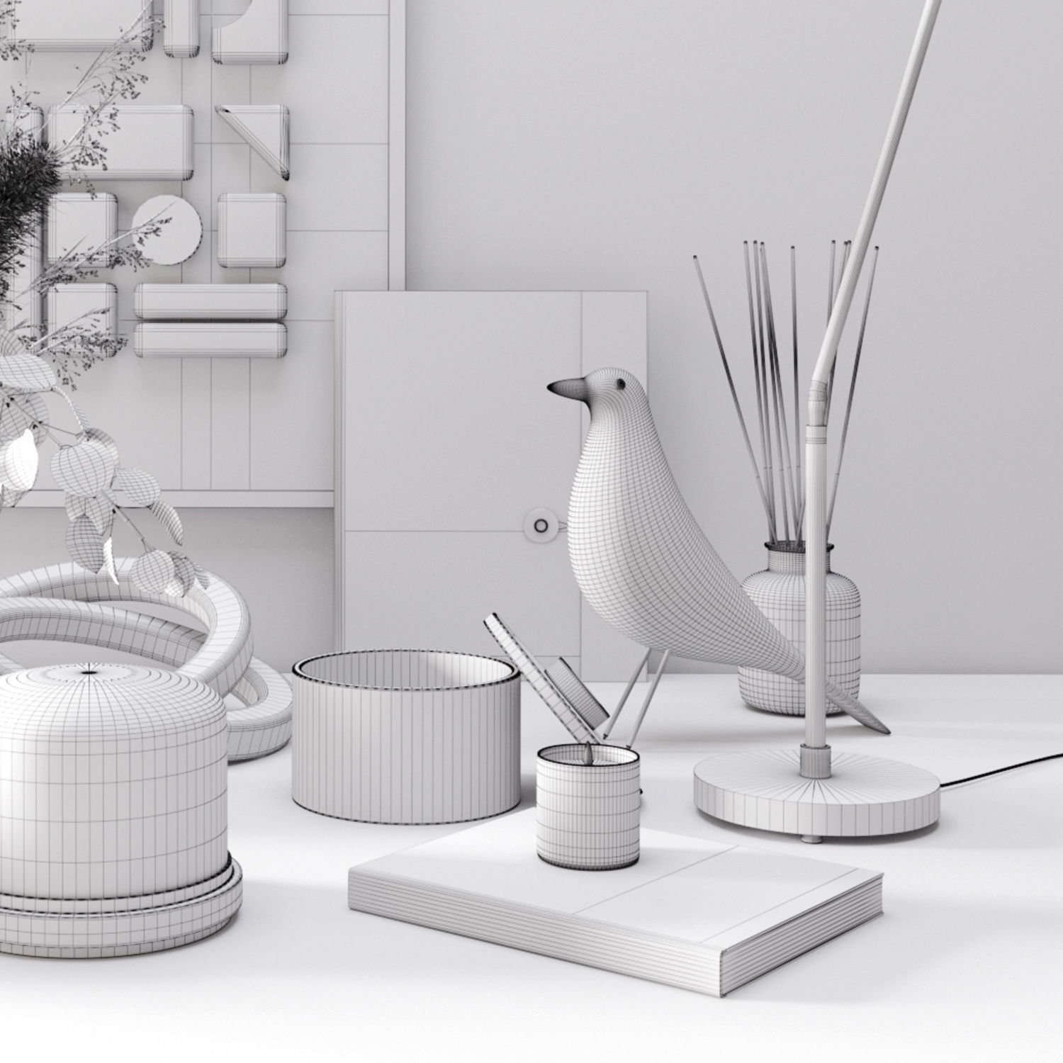 Black modern set 3D model_5