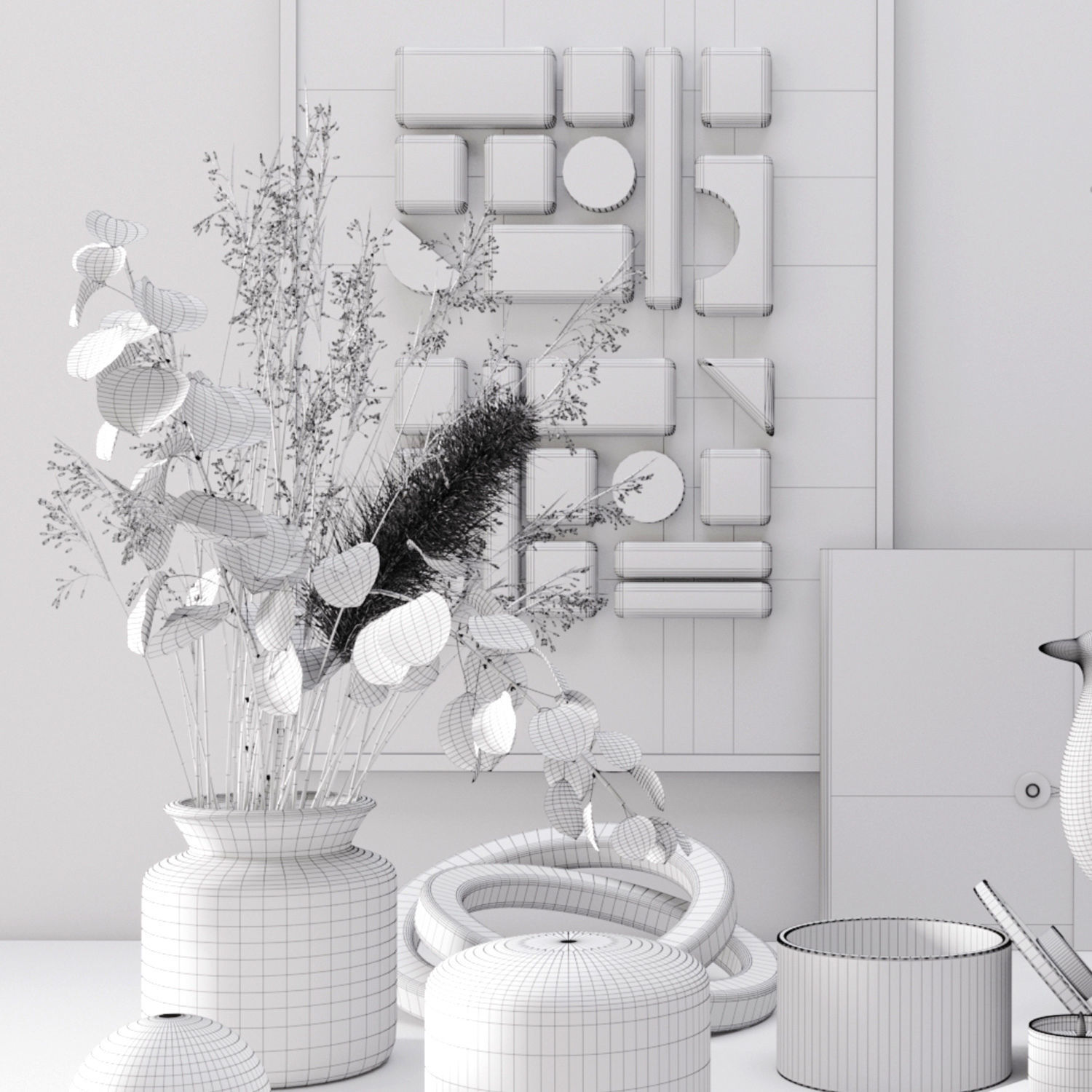 Black modern set 3D model_6