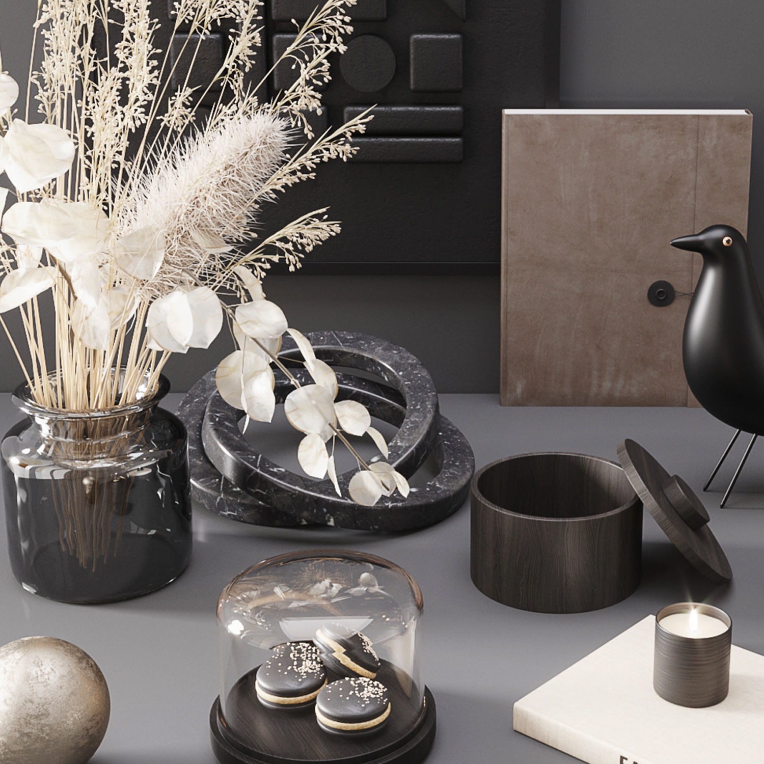 Black modern set 3D model_13