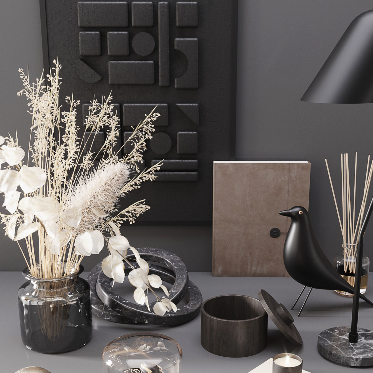 Black modern set 3D model_12