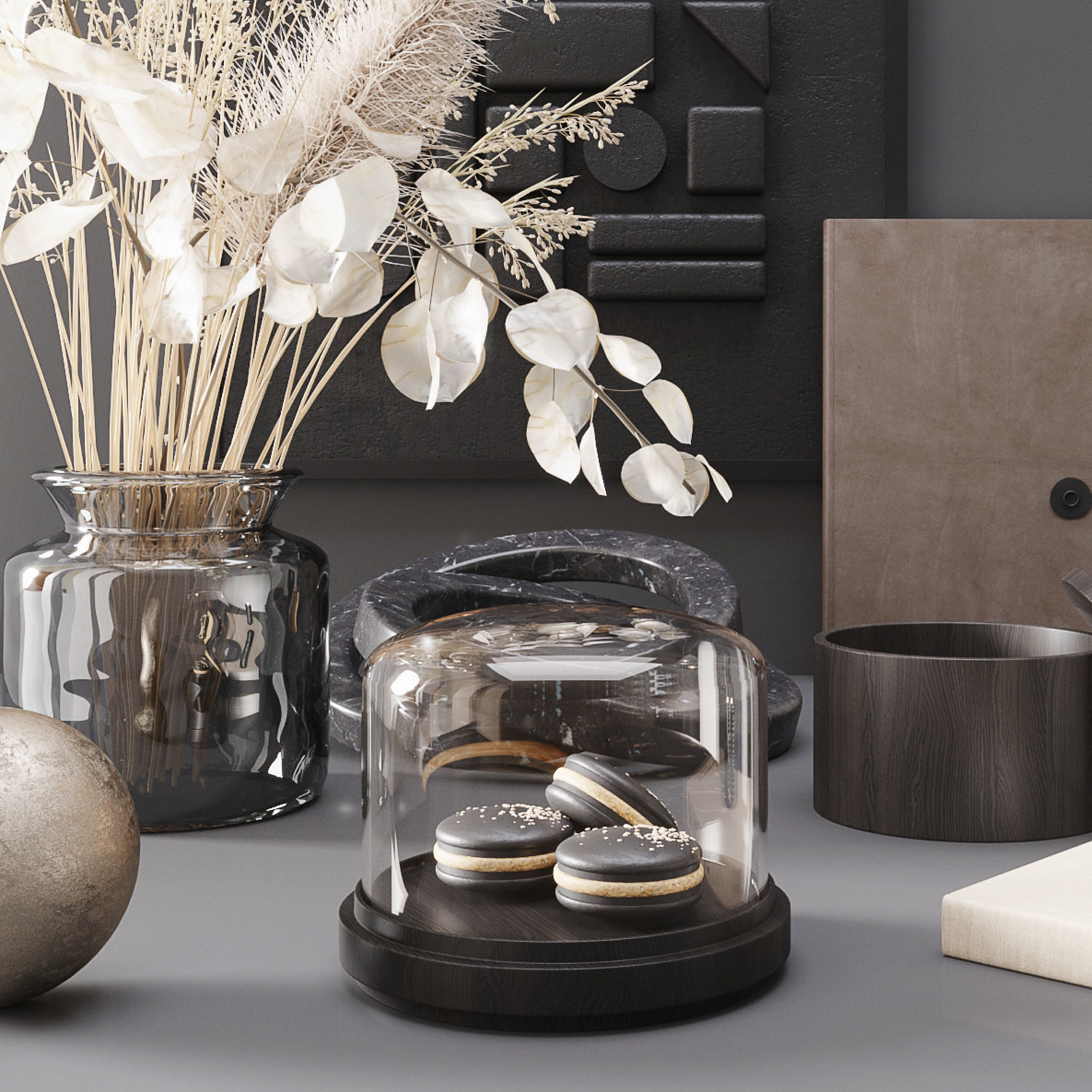 Black modern set 3D model_8