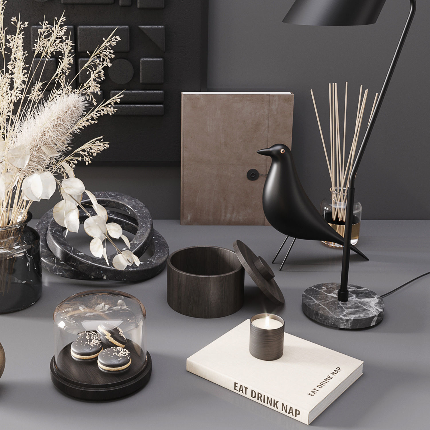 Black modern set 3D model_11