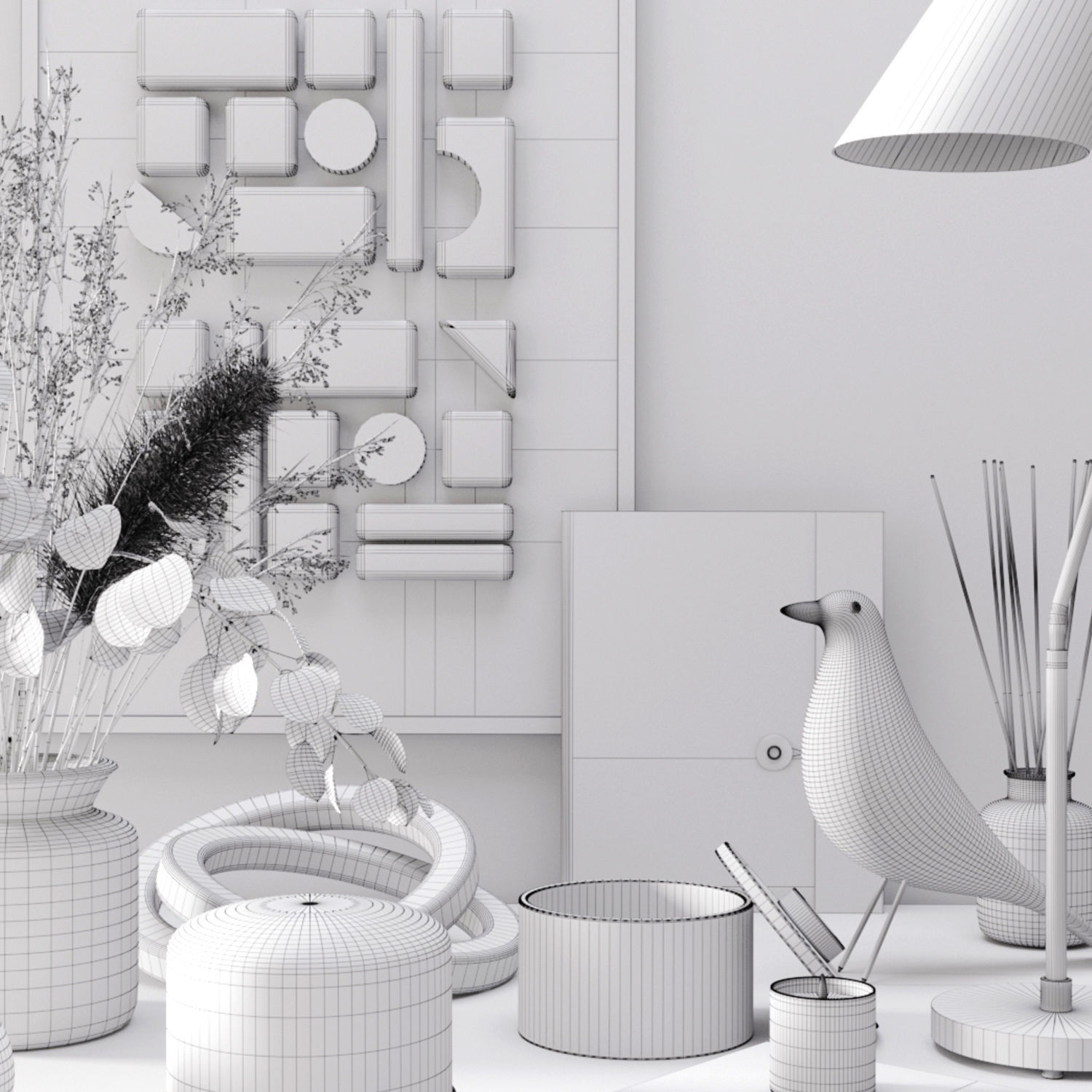 Black modern set 3D model_7