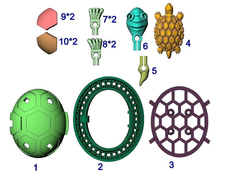 Turtle Pendant 3D print model_3