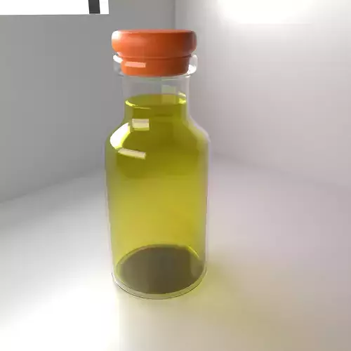 Medicine Bottle 2 with  Clear Liquid