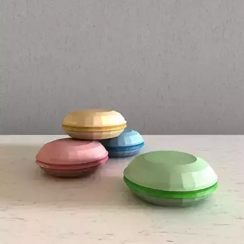 Lowpoly macaron plastic disk 3D model