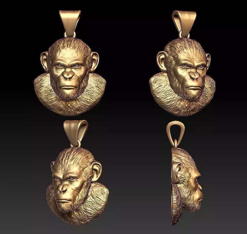 Monkey pendant 3D print model