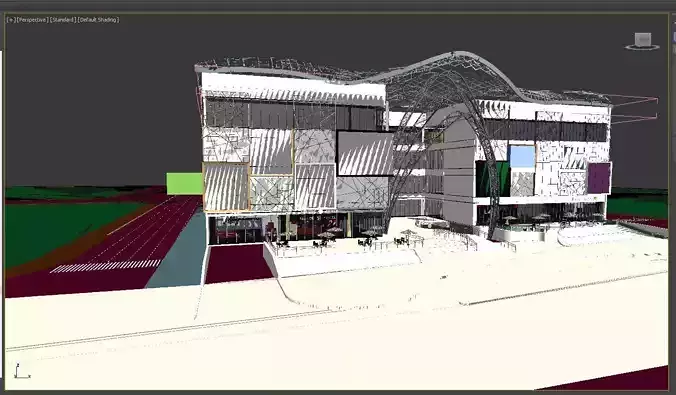 Exterior Retail Mall Animation Low-poly 3D model