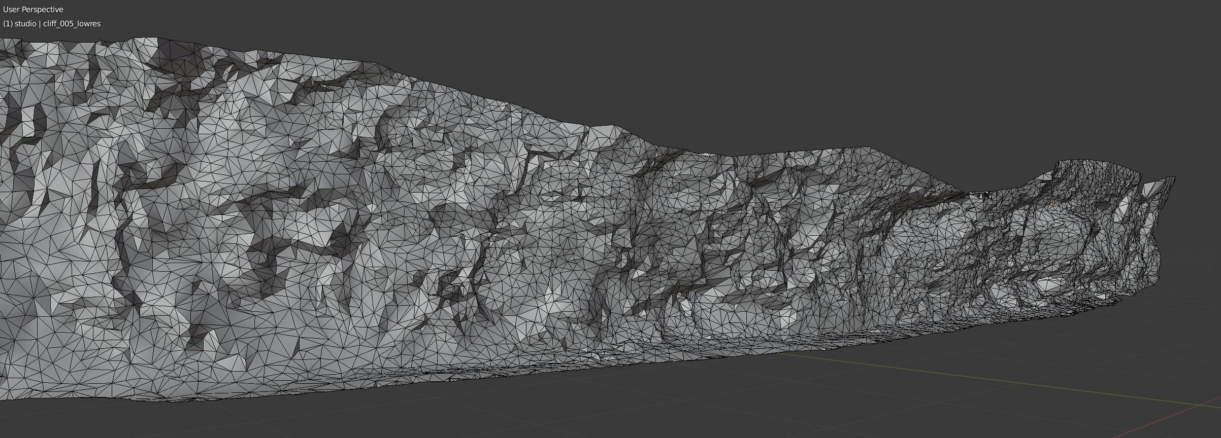 3d scanned cliff 005 Low-poly 3D model_7
