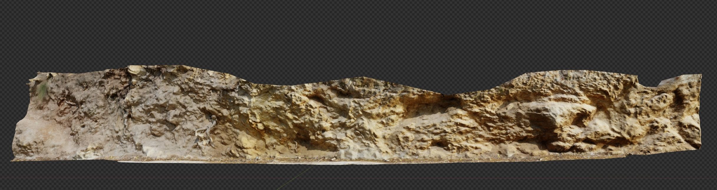 3d scanned cliff 005 Low-poly 3D model_5