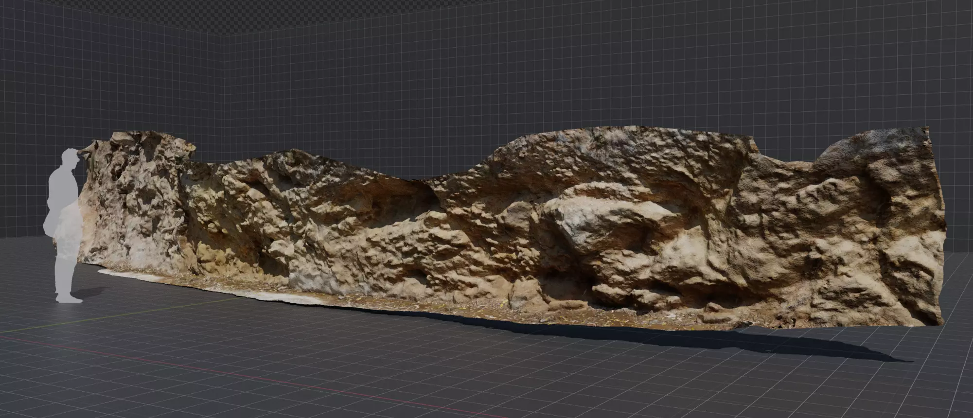 3d scanned cliff 005 Low-poly 3D model_0