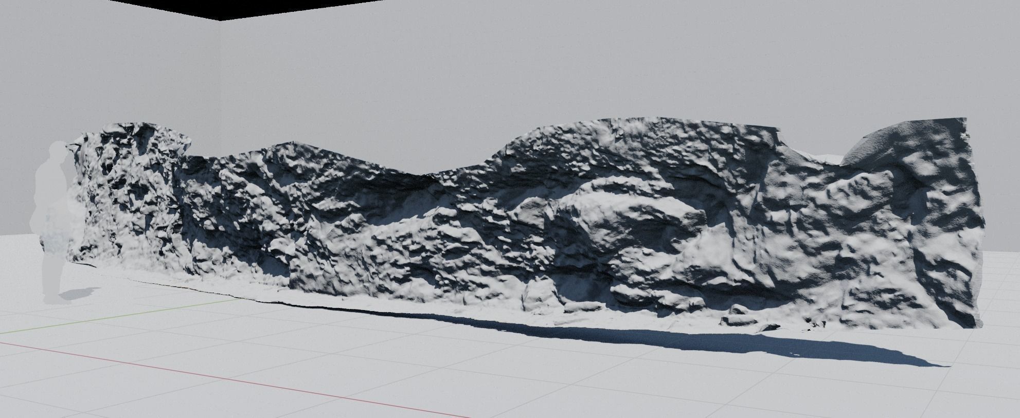 3d scanned cliff 005 Low-poly 3D model_1
