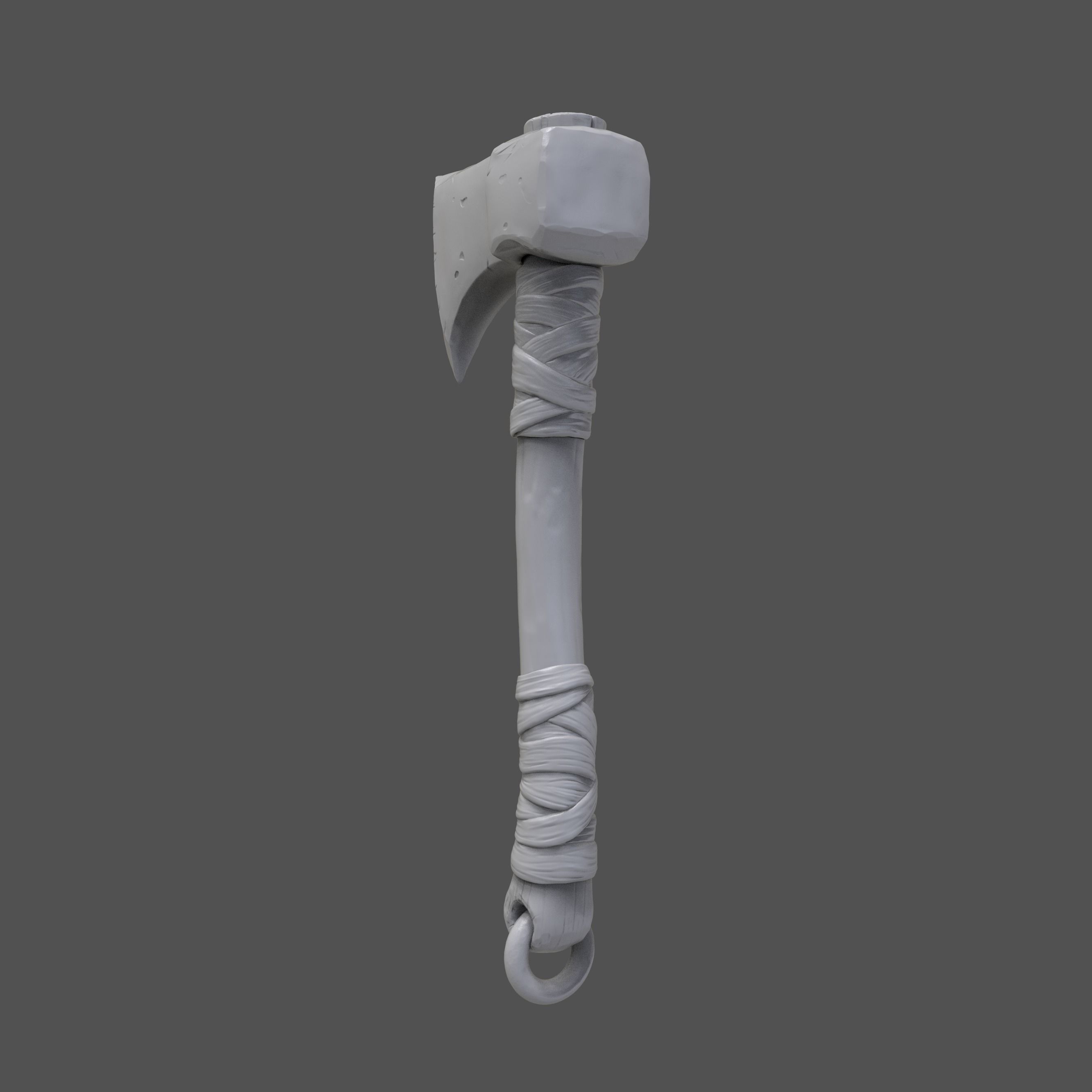 stylized axe 3d sculpted model 3D model_1