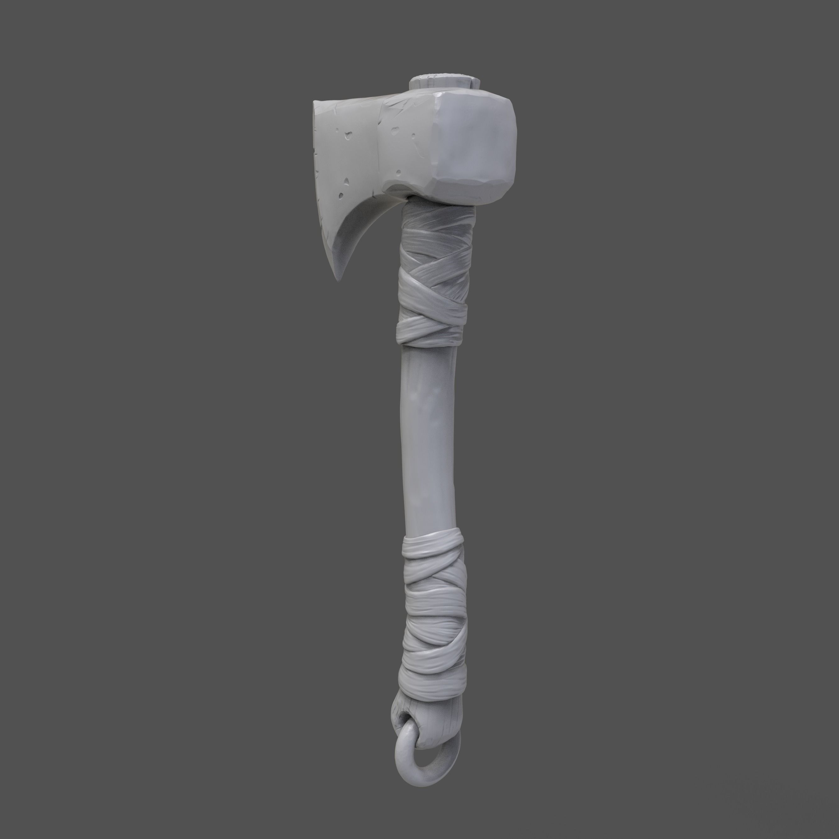 stylized axe 3d sculpted model 3D model_9