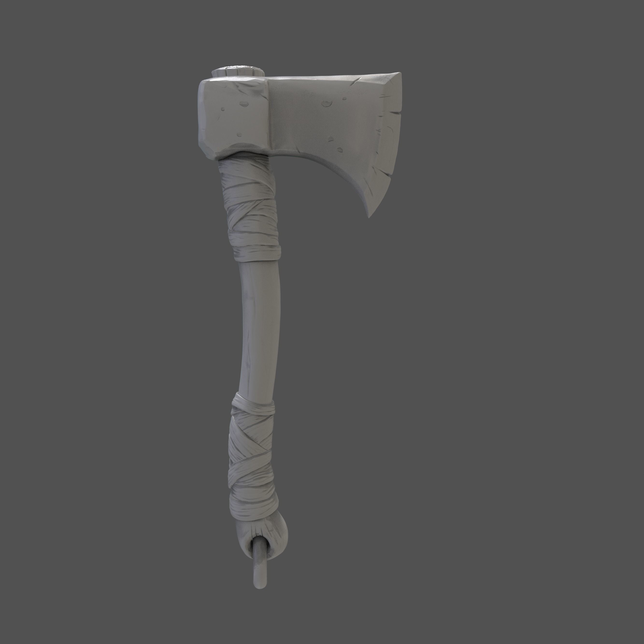 stylized axe 3d sculpted model 3D model_6