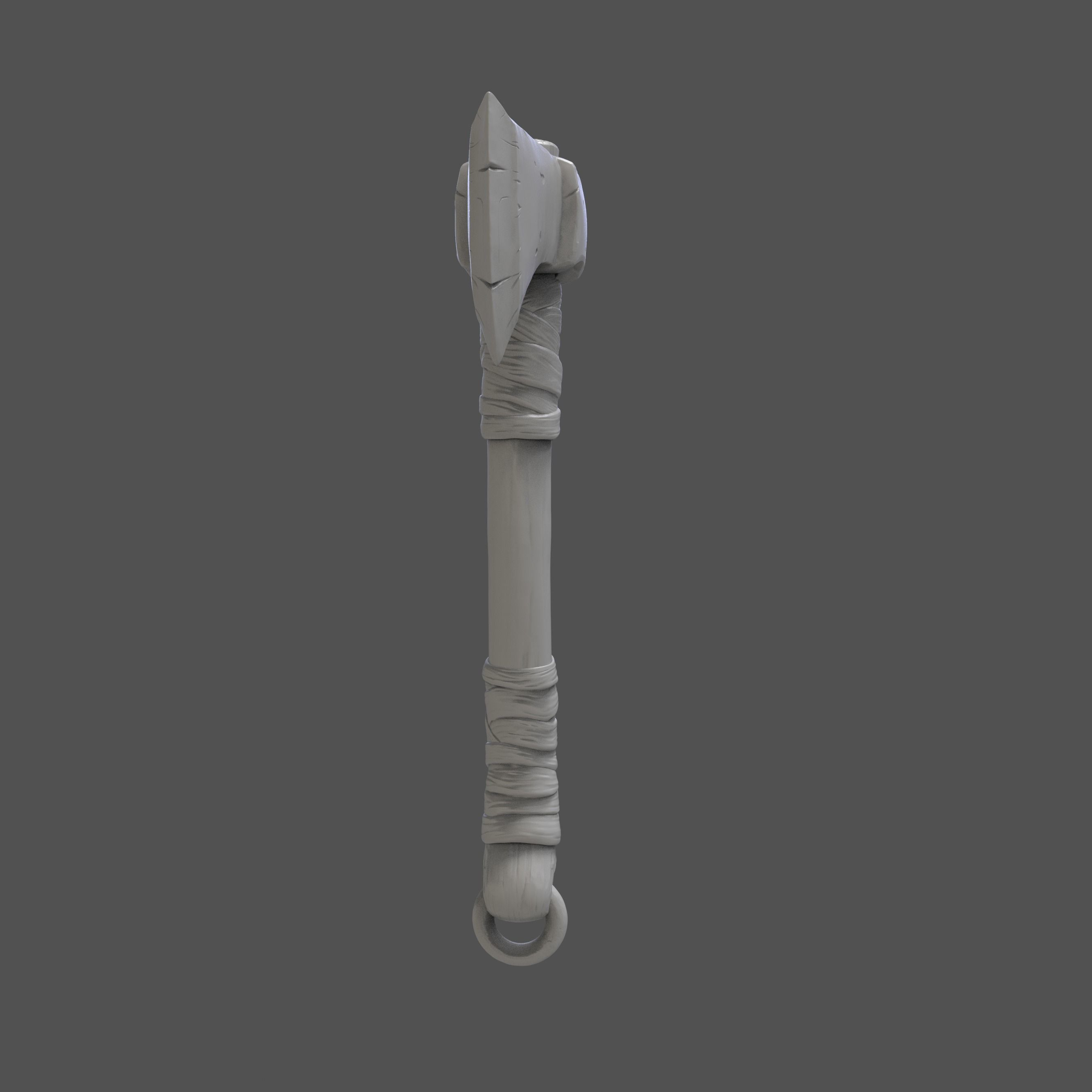 stylized axe 3d sculpted model 3D model_4