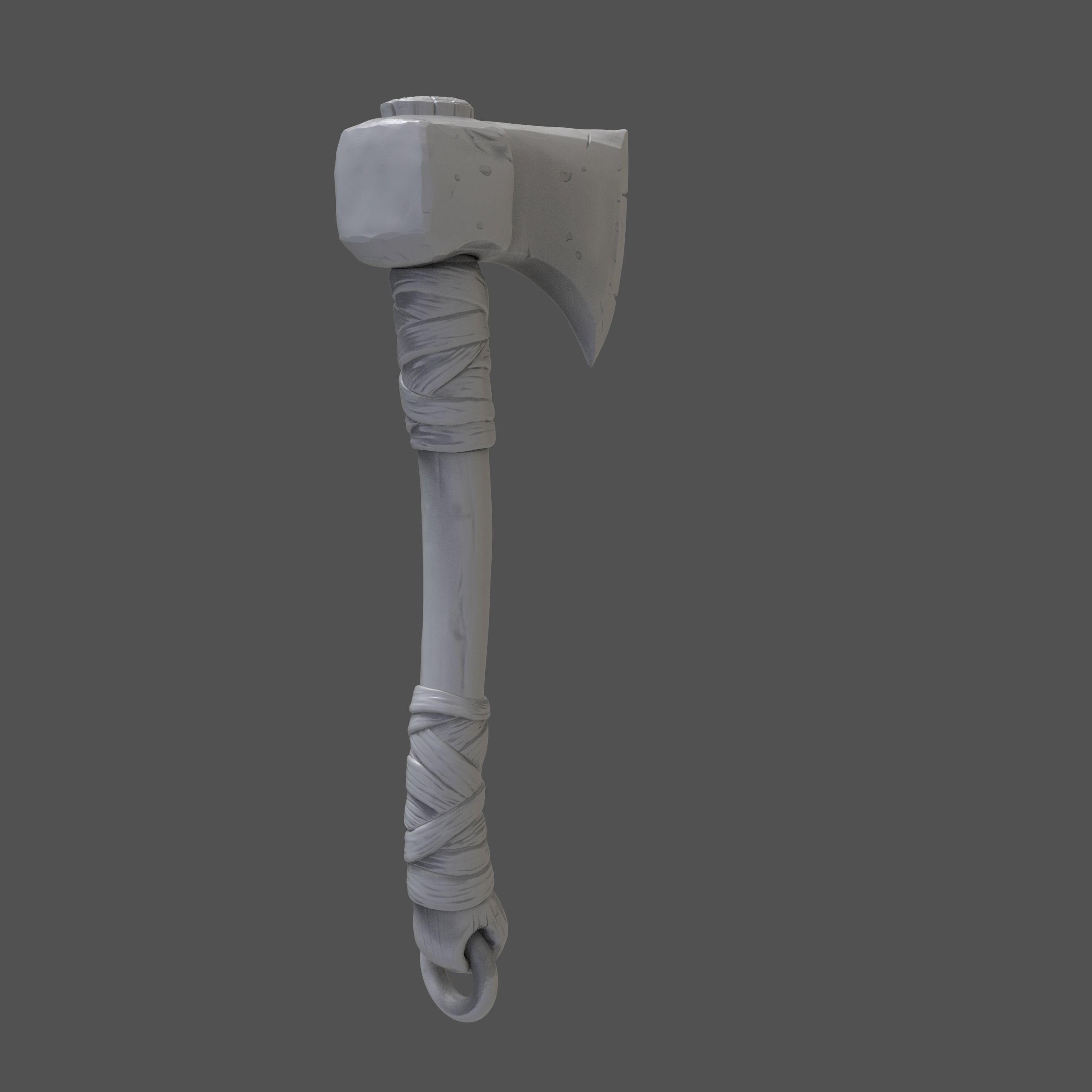 stylized axe 3d sculpted model 3D model_7