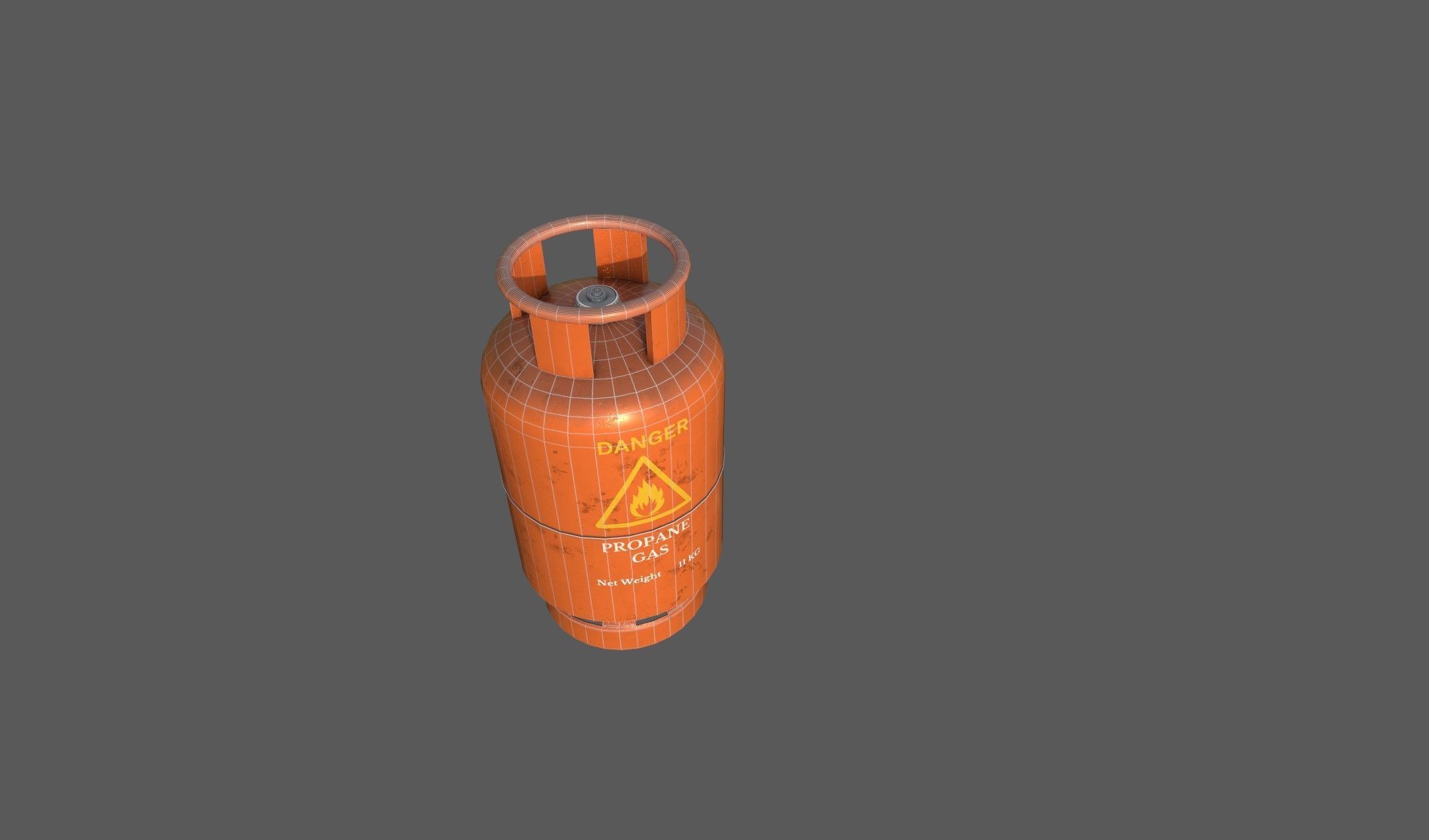 Propane Gas Tank Low-poly 3D model_7