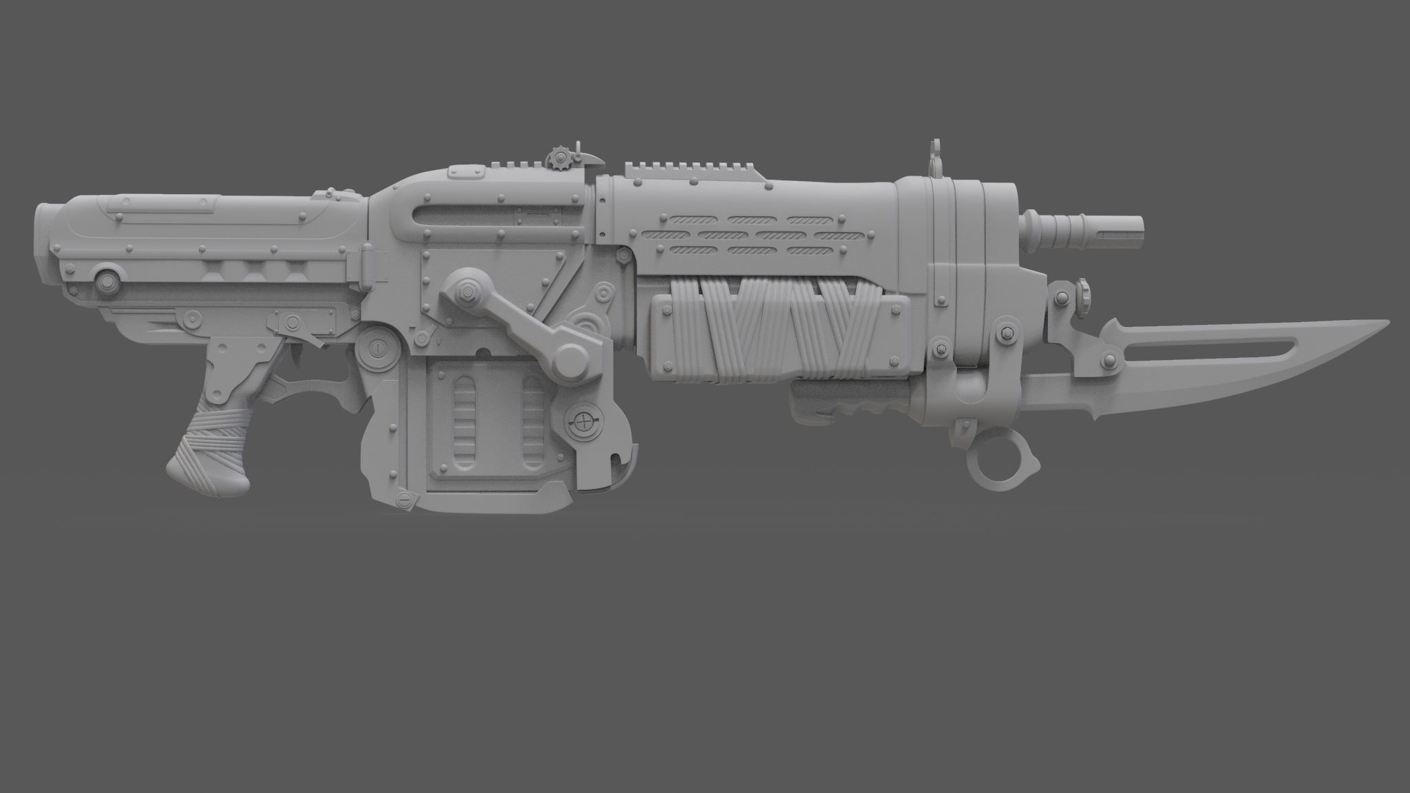 lancer rifle from gears of war 3D model_4