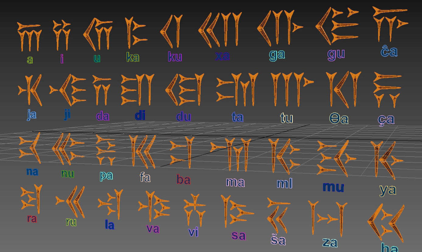 Old Persian Cuneiform 3D model_9