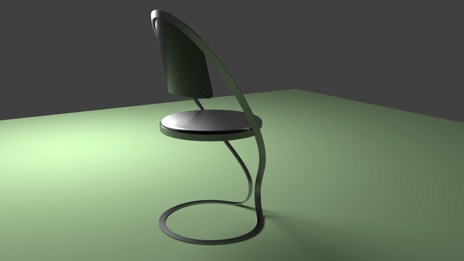 The Flute Chair Cruved Chrome and Leather 3D model_1