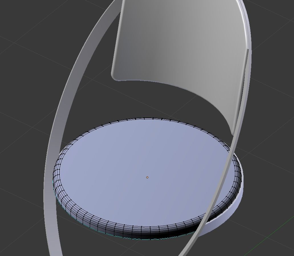 The Flute Chair Cruved Chrome and Leather 3D model_5