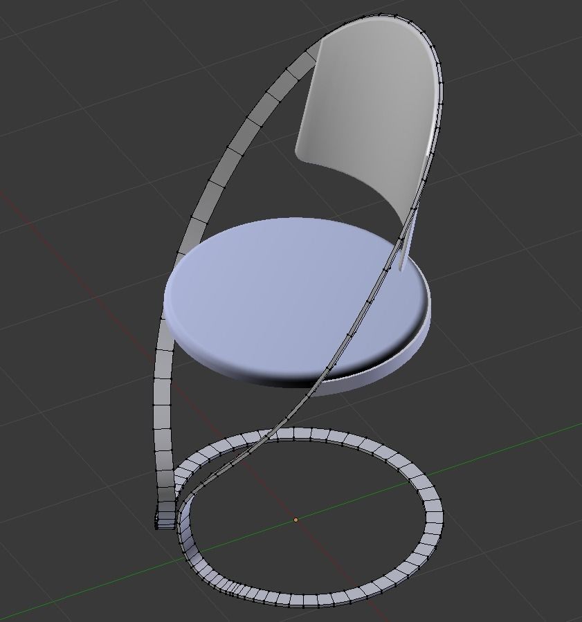 The Flute Chair Cruved Chrome and Leather 3D model_4