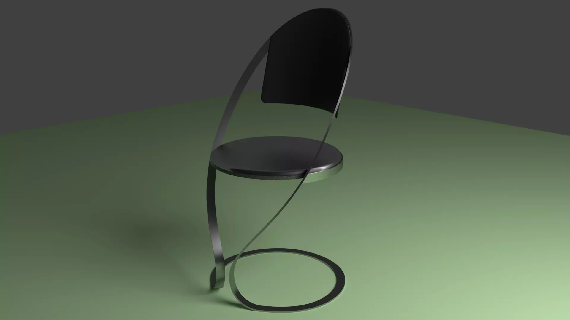 The Flute Chair Cruved Chrome and Leather 3D model_0