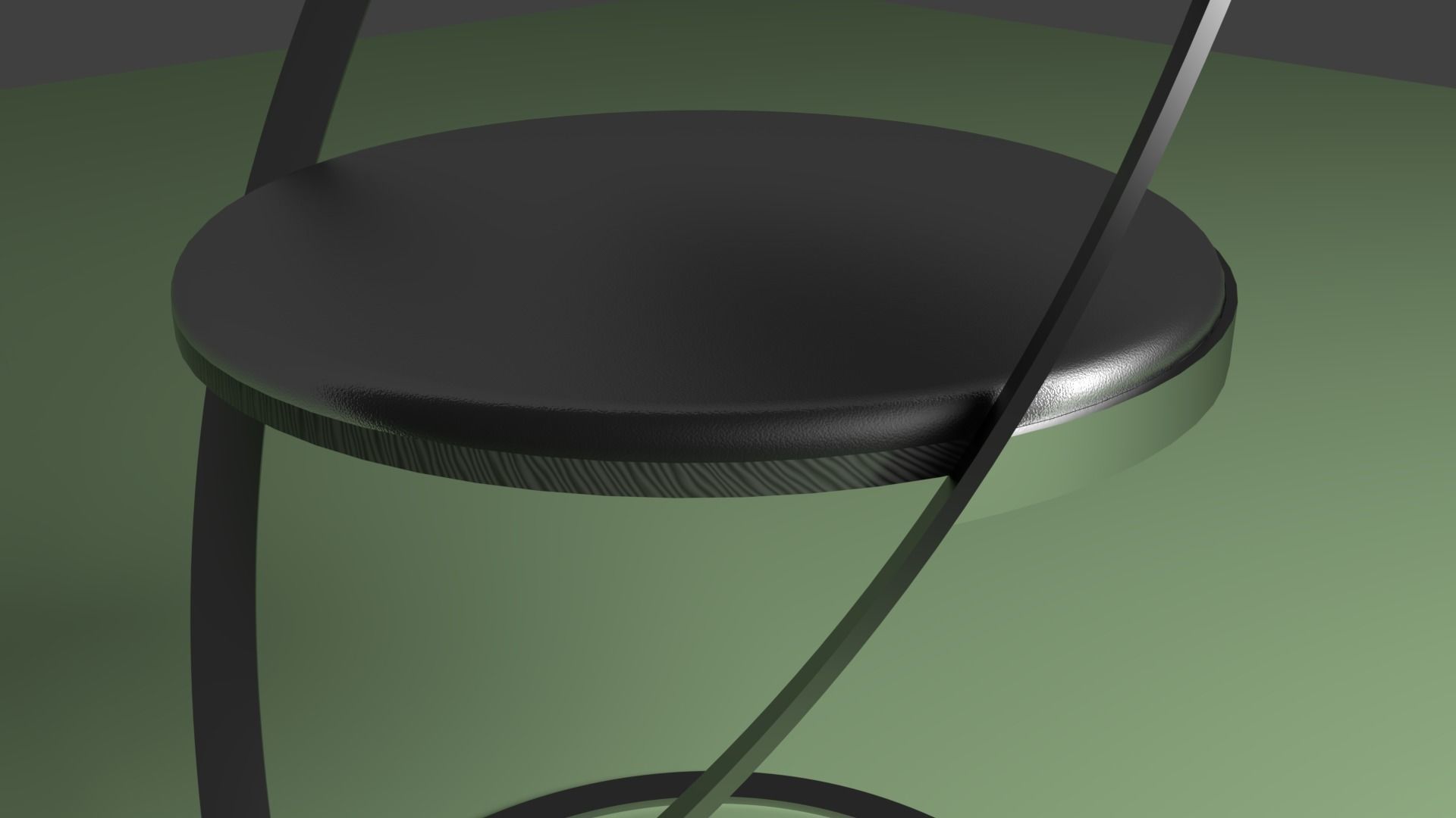 The Flute Chair Cruved Chrome and Leather 3D model_3