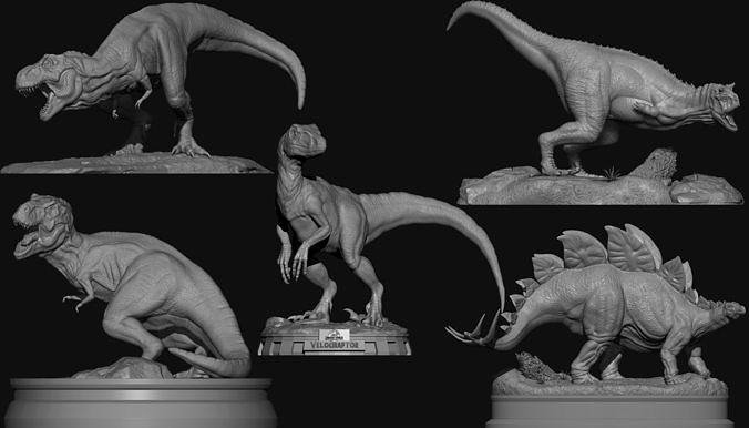 5 Pack Dinosaurs for 3d Print 3D print model