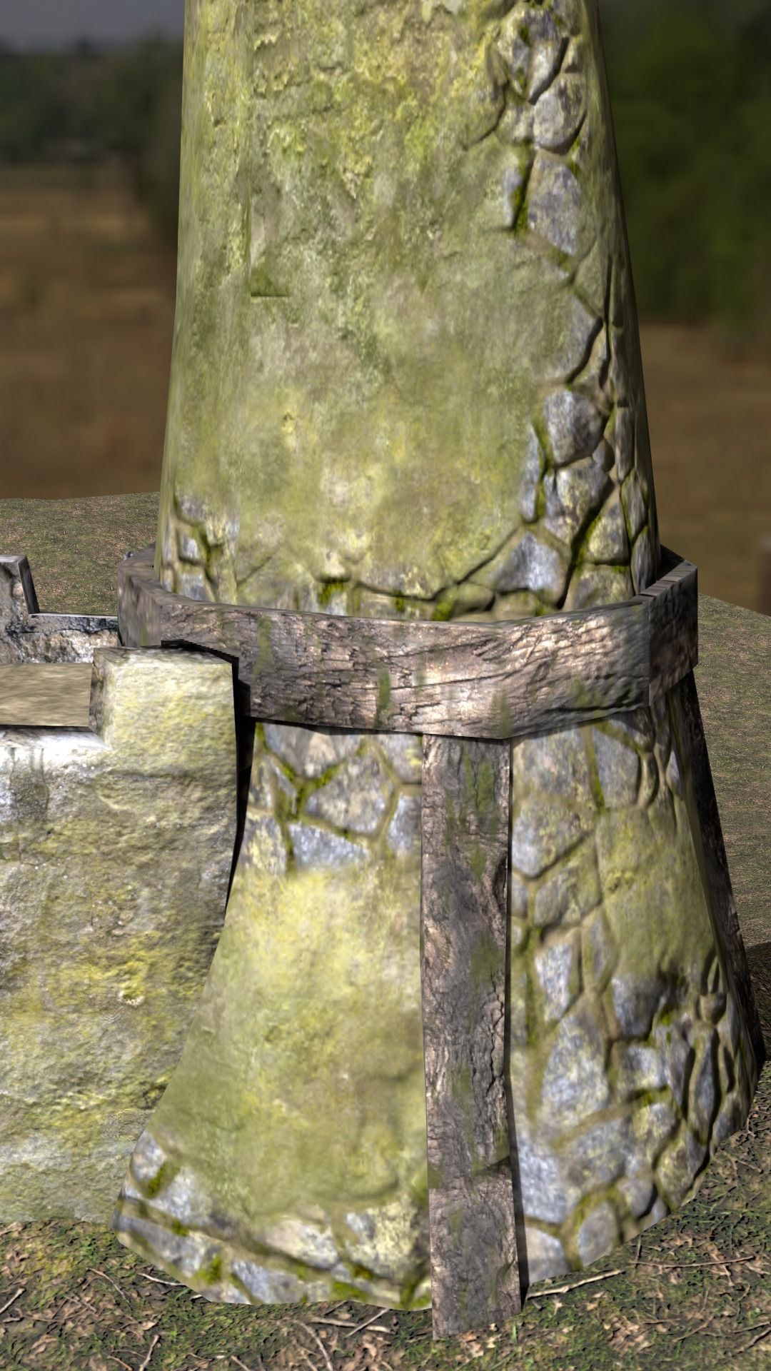 Medieval Fantasy Low Poly Watchtower - Hand Painted Textures Low-poly 3D model_5