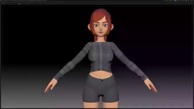 ZBrush Stylized Character Girl Base Mesh - Amy Girl Style 5