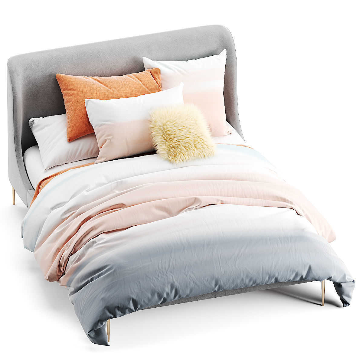 West Elm Lana bed 3D model CGTrader