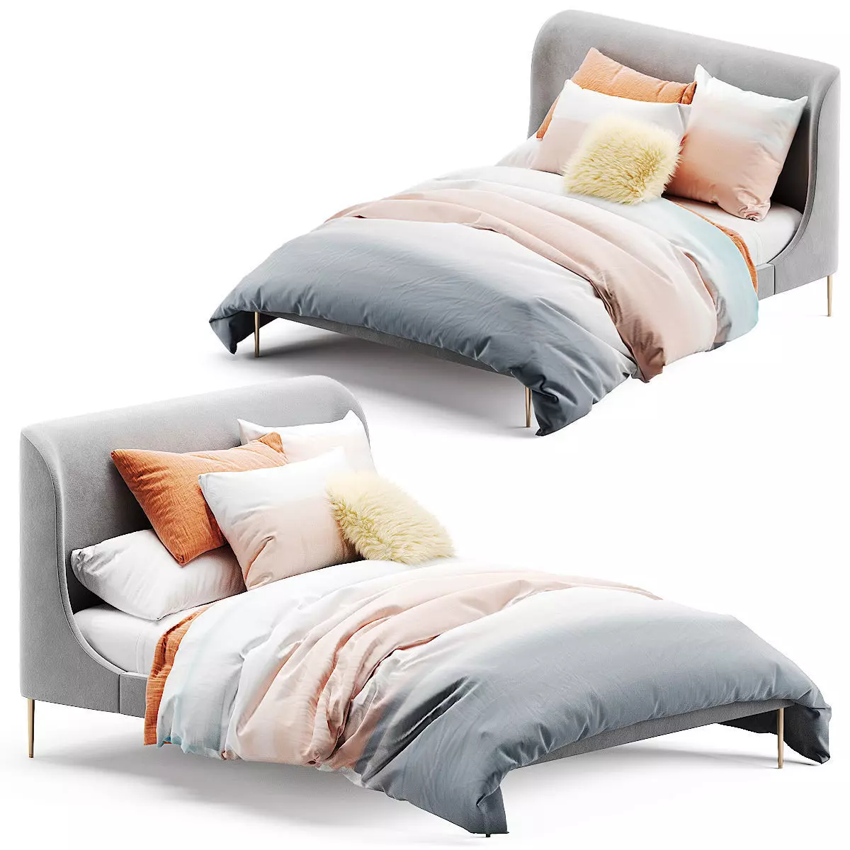West Elm Lana bed 3D model