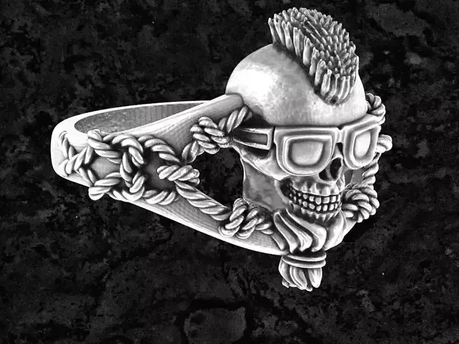 35-skull scottish skull ring