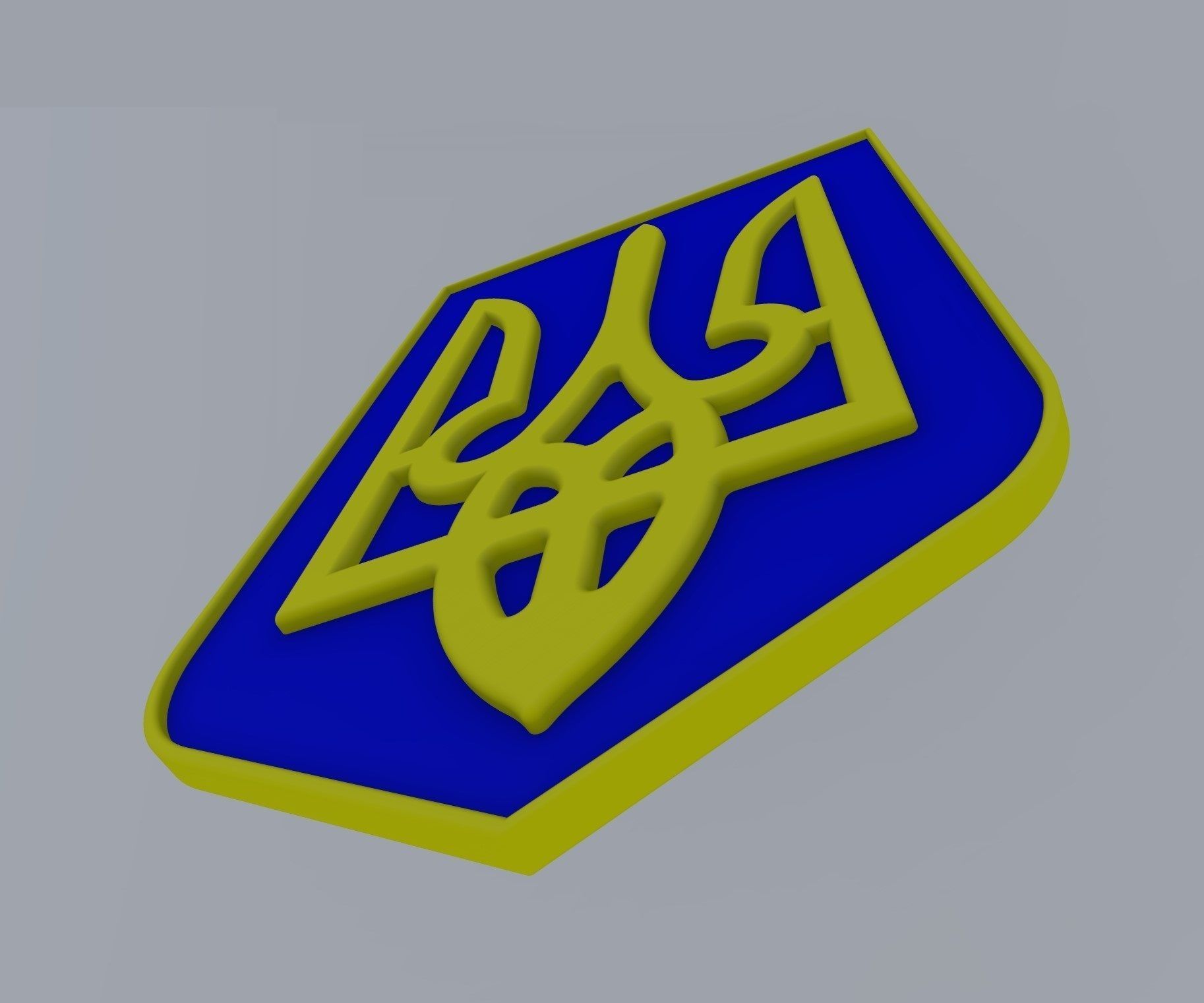 Ukraine trident  Low-poly 3D model_3