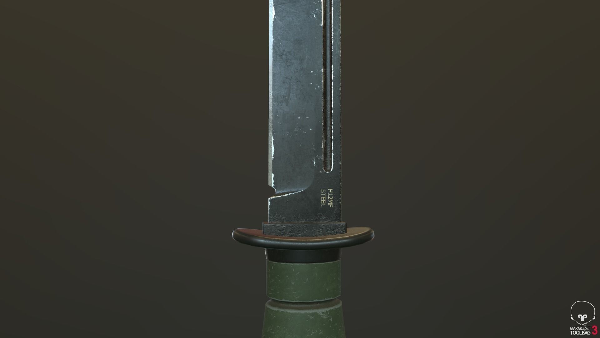 Game Ready Tactical Combat Knife Low-poly 3D model_8