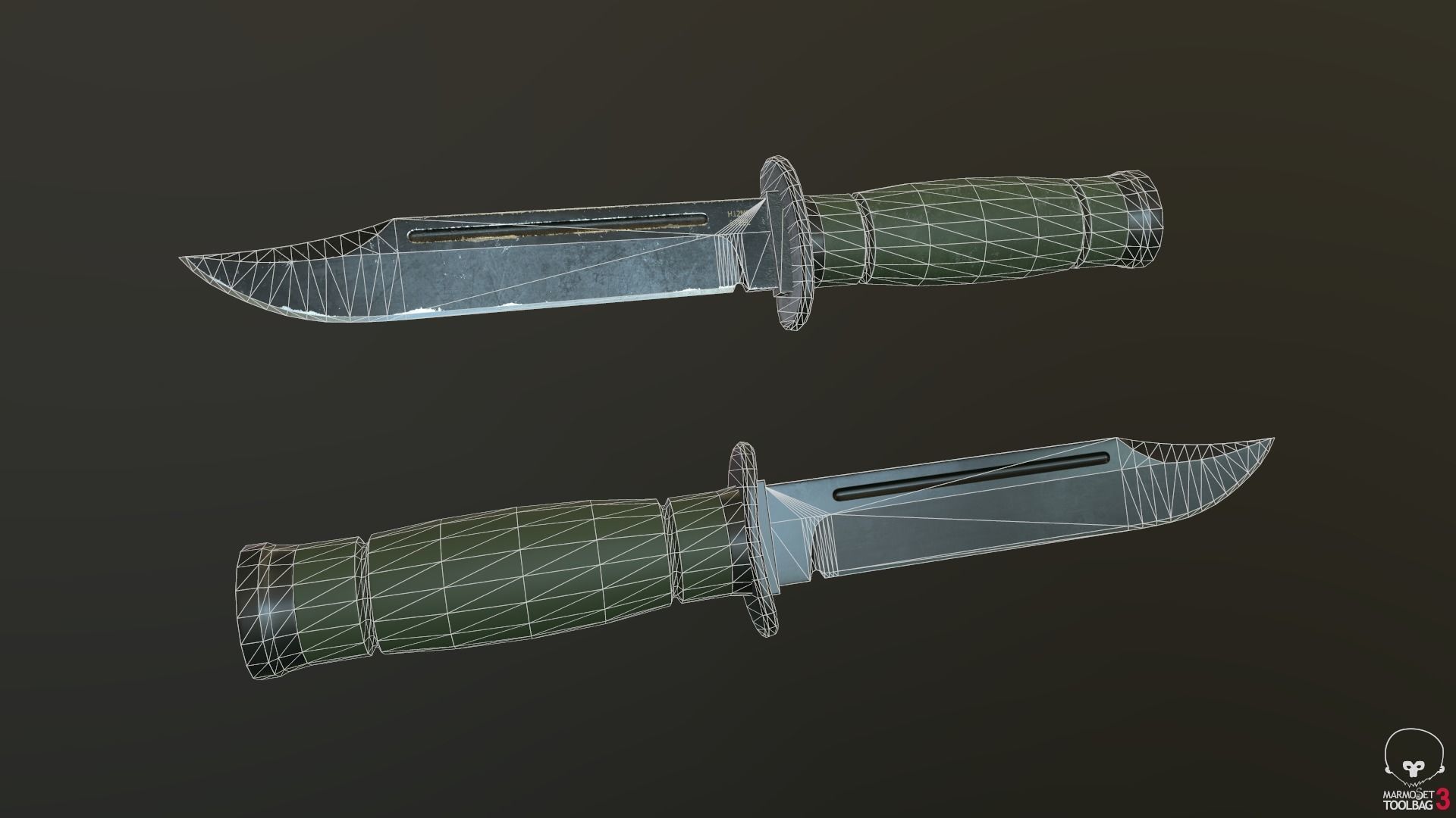 Game Ready Tactical Combat Knife Low-poly 3D model_15
